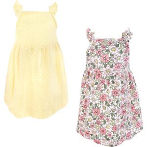 image:imageHudson Baby Girls Cotton DressesPink Yellow Pretty Floral