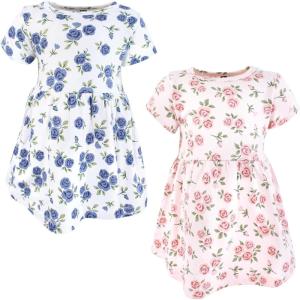 image:imageHudson Baby Girls Cotton DressesPink and Blue Roses
