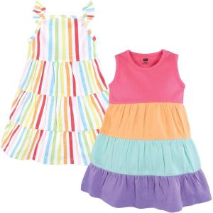 image:imageHudson Baby Girls Cotton DressesRainbow Stripe