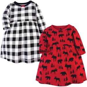 image:imageHudson Baby Girls Cotton DressesRed Moose Bear