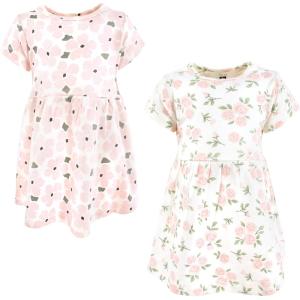 image:imageHudson Baby Girls Cotton DressesSoft Pink Sage Rose