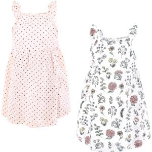 image:imageHudson Baby Infant and Toddler Girls Cotton Dresses Pastel Wildflower 4T