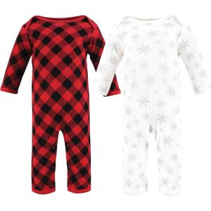 image:imageHudson Baby Unisex Baby Thermal Coveralls 2pkSnowflake