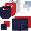 image:imageHudson Baby Rayon from Bamboo Bib Burp Cloth and Washcloth 10Pk Red Blue