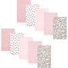 image:imageHudson Baby Unisex Baby Cotton Polyester Flannel Burp ClothsSoft Pink Floral 10pack