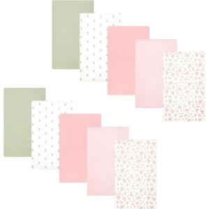 image:imageHudson Baby Unisex Baby Cotton Polyester Flannel Burp ClothsTiny Rose 10pack