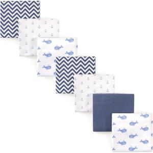 image:imageHudson Baby Unisex Baby Cotton Flannel Receiving Blankets Bundle Strawberries One SizeBlue Whale