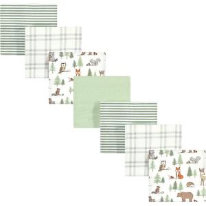image:imageHudson Baby Unisex Baby Cotton Flannel Receiving Blankets Bundle Strawberries One SizeForest Animals