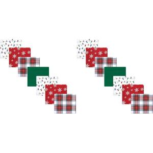 image:imageHudson Baby Unisex Baby Cotton Flannel Receiving Blankets Bundle Strawberries One SizeWhite Tartan