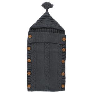 image:imageHudson Baby Unisex Baby Knitted Baby Lounge Stroller Wrap Sack Blushing Bride One SizeCharcoal