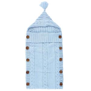 image:imageHudson Baby Unisex Baby Knitted Baby Lounge Stroller Wrap Sack Blushing Bride One SizeLight Blue