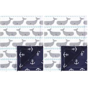 image:imageHudson Baby Unisex Baby Plush Mink Blanket Whales One Size Pack of 2