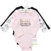 image:imageHudson Baby Baby Girls Cotton Longsleeve Bodysuits 3packMom Dad Toile