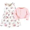 image:imageHudson Baby Girls Quilted Cardigan and DressDusty Rose Floral