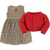 image:imageHudson Baby Girls Quilted Cardigan and DressLeopard Red