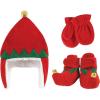 image:imageHudson Baby Baby Hudson Baby Unisex Baby Trapper Hat Mitten and Bootie SetRed Elf