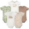 image:imageHudson Baby Infant Boys Cotton Bodysuits 5Pack Beige Safari Newborn