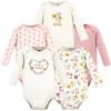 image:imageHudson Baby babygirls Cotton Longsleeve Bodysuits 5packSoft Painted Floral