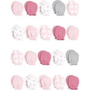 image:imageHudson Baby Baby 20pc Cotton Scratch MittensPink Elephant
