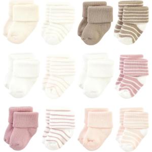 image:imageHudson Baby Baby 8pack Cotton Rich Newborn and Terry SocksBlush Stripe
