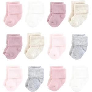 image:imageHudson Baby Baby 8pack Cotton Rich Newborn and Terry SocksMauve Neutral