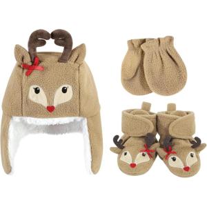 image:imageHudson Baby Baby Hudson Baby Unisex Baby Trapper Hat Mitten and Bootie SetGirl Reindeer