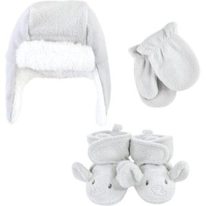 image:imageHudson Baby Baby Hudson Baby Unisex Baby Trapper Hat Mitten and Bootie SetGray Elephant