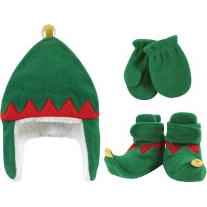 image:imageHudson Baby Baby Hudson Baby Unisex Baby Trapper Hat Mitten and Bootie SetGreen Elf