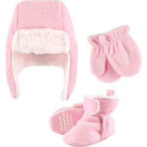 image:imageHudson Baby Baby Hudson Baby Unisex Baby Trapper Hat Mitten and Bootie SetLight Pink