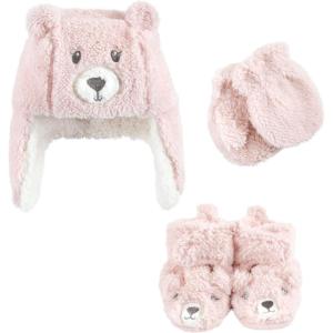 image:imageHudson Baby Baby Hudson Baby Unisex Baby Trapper Hat Mitten and Bootie SetPink Bear