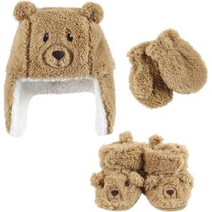 image:imageHudson Baby Baby Hudson Baby Unisex Baby Trapper Hat Mitten and Bootie SetTan Bear