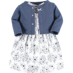 image:imageHudson Baby Girls Quilted Cardigan and DressBlue Toile