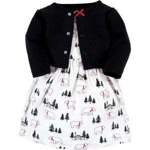 image:imageHudson Baby Girls Quilted Cardigan and DressWinter Bear