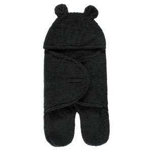 image:imageHudson Baby Unisex Baby Animal Sherpa Baby Outdoor Stroller Sack Wrap Black One SizeBlack