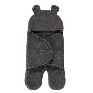 image:imageHudson Baby Unisex Baby Animal Sherpa Baby Outdoor Stroller Sack Wrap Black One SizeCharcoal