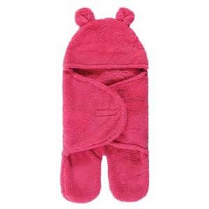 image:imageHudson Baby Unisex Baby Animal Sherpa Baby Outdoor Stroller Sack Wrap Black One SizeDk Pink