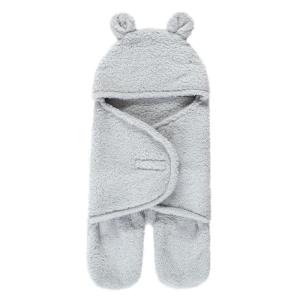 image:imageHudson Baby Unisex Baby Animal Sherpa Baby Outdoor Stroller Sack Wrap Black One SizeGray