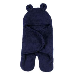image:imageHudson Baby Unisex Baby Animal Sherpa Baby Outdoor Stroller Sack Wrap Black One SizeNavy