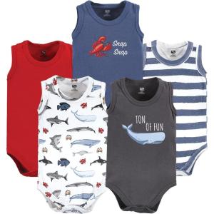 image:imageHudson Baby Unisex Baby Cotton Sleeveless BodysuitsBoy Sea Creatures