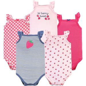 image:imageHudson Baby Unisex Baby Cotton Sleeveless BodysuitsPink Strawberry