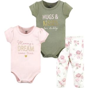 image:imageHudson Baby Unisex Cotton Bodysuit and Pant SetMom Dad Floral