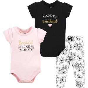 image:imageHudson Baby Unisex Cotton Bodysuit and Pant SetMom Dad Toile