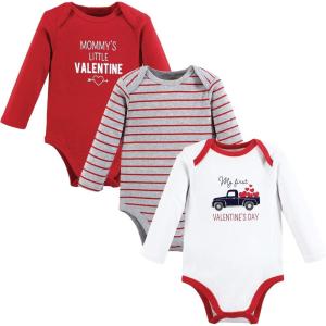 image:imageHudson Baby babyboys Cotton Longsleeve Bodysuits 3packValentine Truck