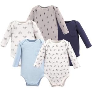 image:imageHudson Baby babyboys Cotton Longsleeve Bodysuits 5packBasic Paper Airplane