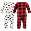 image:imageHudson Baby Unisex Baby Thermal Coveralls 2pkBuffalo Plaid Moose