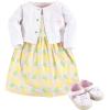 image:imageHudson Baby babygirls Cotton Dress Cardigan and Shoe SetPineapple