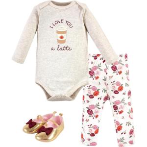 image:imageHudson Baby Unisex Baby Cotton Bodysuit Pant and Shoe SetFall Latte