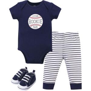 image:imageHudson Baby Unisex Baby Cotton Bodysuit Pant and Shoe SetRookie