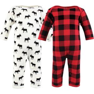 image:imageHudson Baby Unisex Baby Thermal Coveralls 2pkBuffalo Plaid Moose