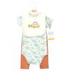 image:imageHudson Baby Unisex Baby Cotton Coverall Bodysuit and Bib Set Gentlemen 03 MonthsMagical Rainbow